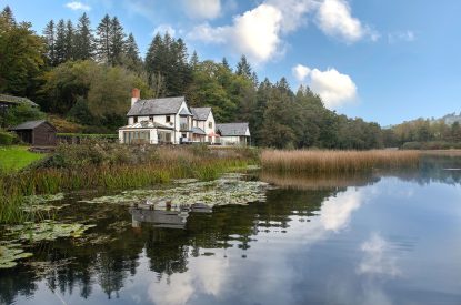 The exterior at Lake House, Powys