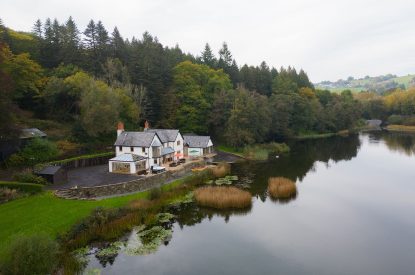 The exterior at Lake House, Powys