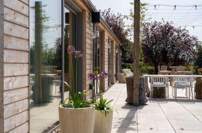 The terrace at Winston Manor, Cotswolds