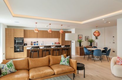 The living space at Ocean Eyes, Devon