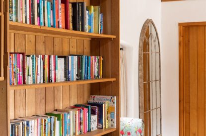 Library area at Valley View Barn, Devon