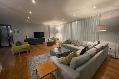 The living room at The Moorings, Cornwall