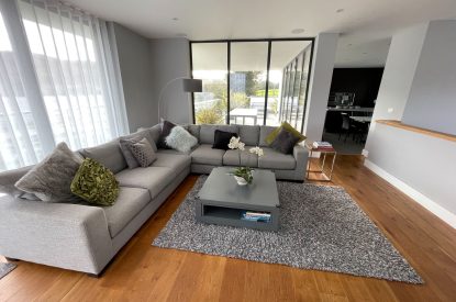 The living room at The Moorings, Cornwall