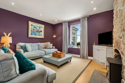 The living room at Channel View, Oxwich