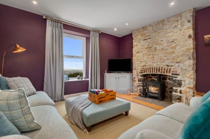 The living room at Channel View, Oxwich