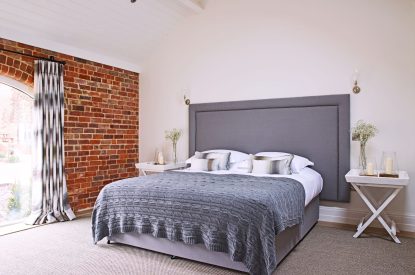 A king size bedroom at The Guinea Fowl, Ledbury