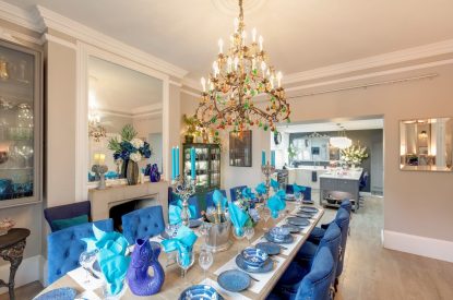 The dning room at Wye Valley Manor, Ross on Wye