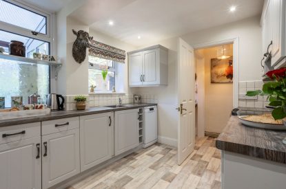 The kitchen at Copper Beech Cottage, Dulverton