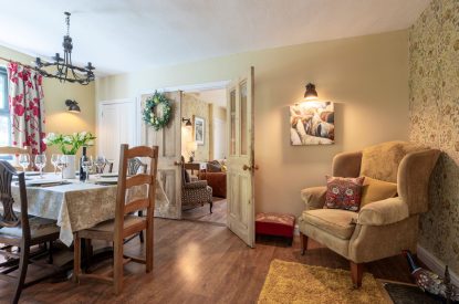 The dining room at Copper Beech Cottage, Dulverton