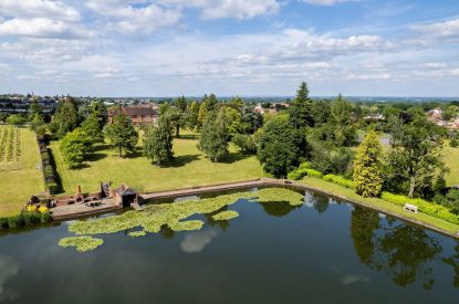 The private lake at The Vineyard Lake House, Malvern Hills