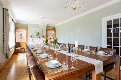The dining room at The Vineyard Lake House, Malvern Hills