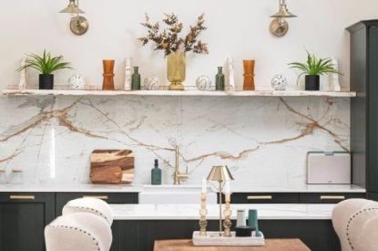 The kitchen diner at The Foaling Box at Lanhill, Wiltshire