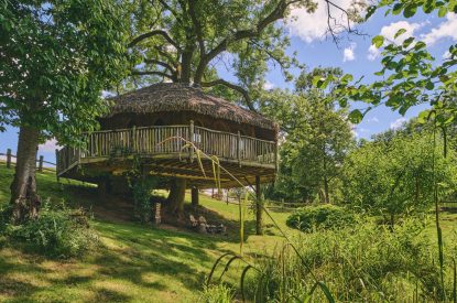 The outdoor space at Stargazer, Malvern Hills