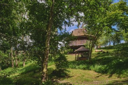 The outdoor space at Nature's Nest, Malvern Hills