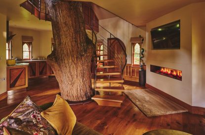 The living space at Nature's Nest, Malvern Hills