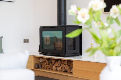 A log burner at Skylark, Bradworthy, Devon