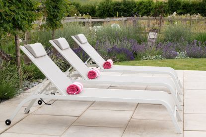 Sun loungers at Bix Cottage, Chiltern Hills