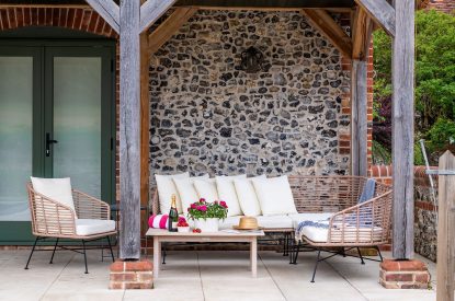 Outdoor seating at Bix Cottage, Chiltern Hills