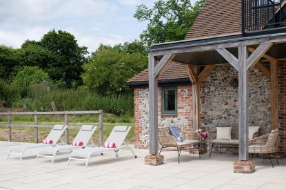 Sun terrace at Bix Cottage, Chiltern Hills