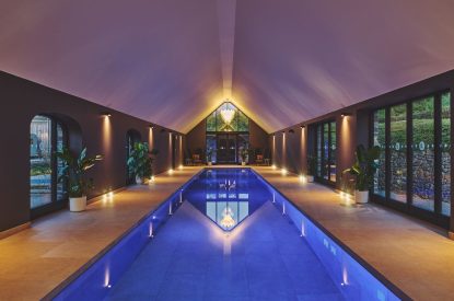 The indoor swimming pool at Hygge Hideaway, Somerset