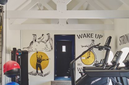 The gym at Puddle Duck Cottage, Somerset