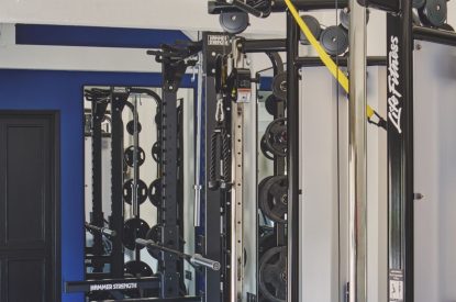 The gym at The Cowshed, Somerset