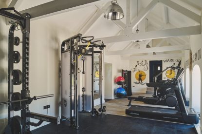 The gym at The Cowshed, Somerset
