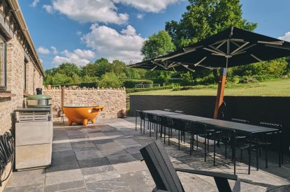 The outdoor space at The Cowshed, Somerset