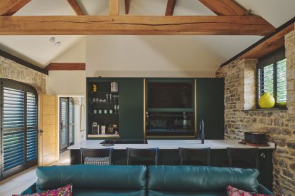 The living space at The Cowshed, Somerset