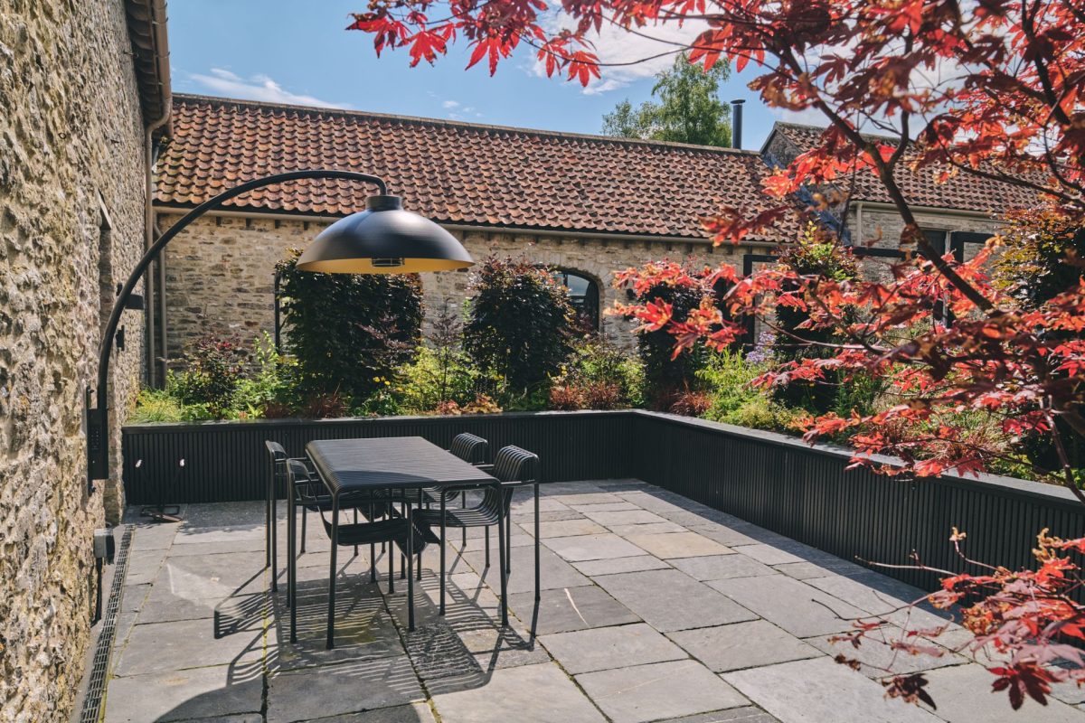 The outdoor space at The Granary, Somerset