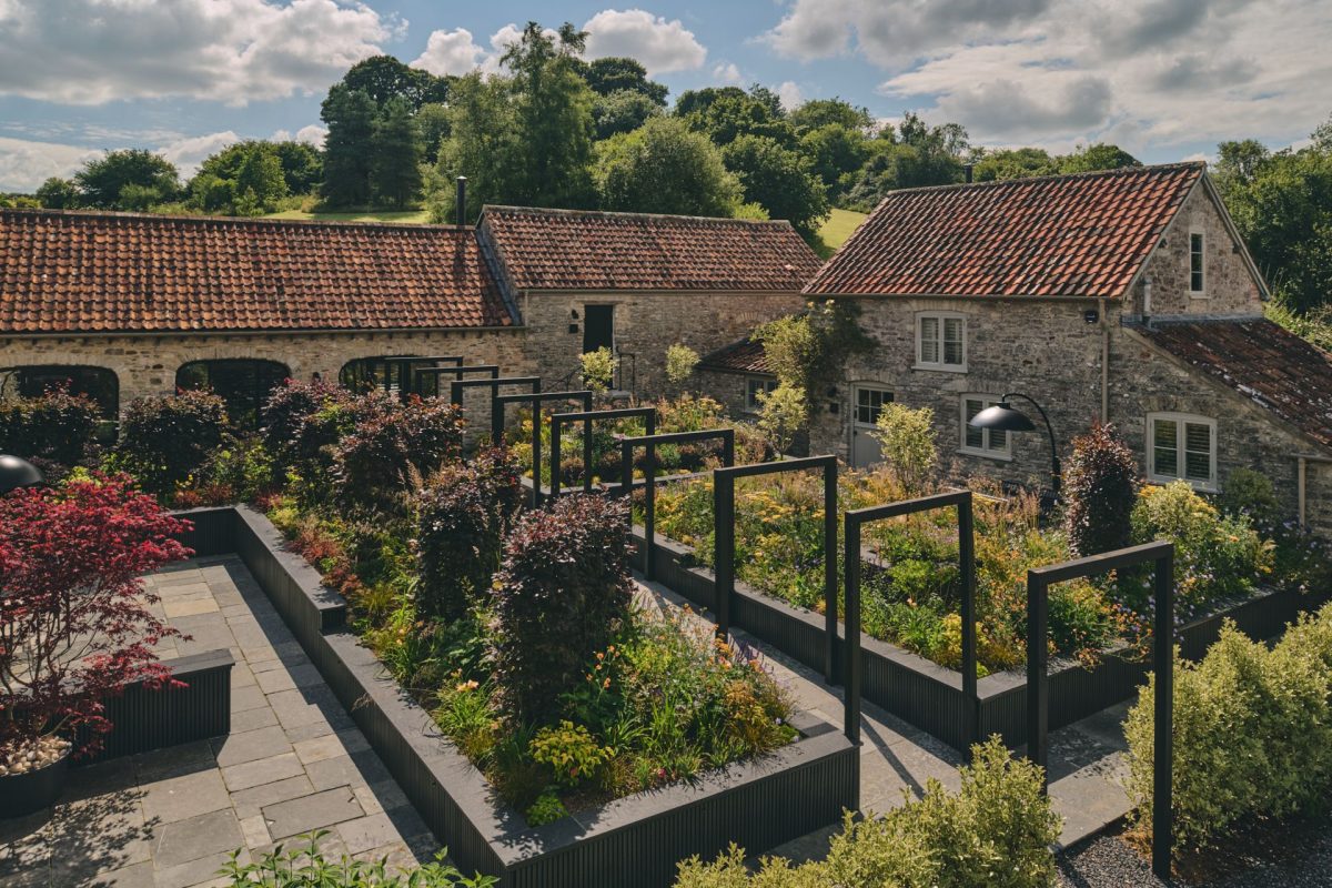 The grounds at The Suite, Glastonbury, Somerset 