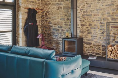 The living room at The Suite, Glastonbury, Somerset 