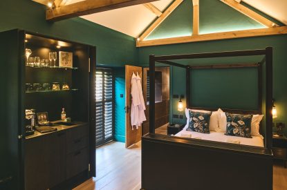 The king size bedroom at The Suite, Glastonbury, Somerset 