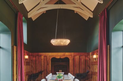The dining room at Somerset Estate, Glastonbury, Somerset