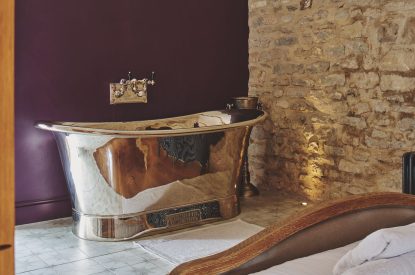 The free standing bath at Somerset Estate, Glastonbury, Somerset
