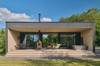 Outdoor seating at Somerset Estate, Glastonbury, Somerset