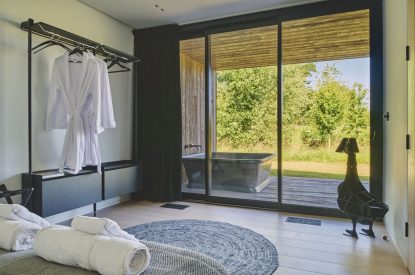 A king size bedroom at Somerset Estate, Glastonbury, Somerset