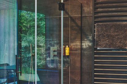 Rainfall shower at Somerset Estate, Glastonbury, Somerset