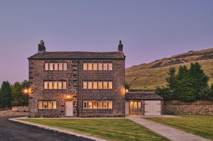 The outdoor space at Rye Top Farm, Uppermill, Peak District