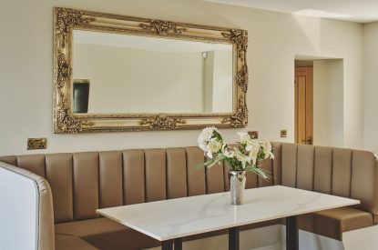 The breakfast booth at Rye Top Farm, Uppermill, Peak District