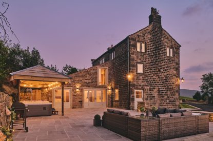 The outdoor space at Rye Top Farm, Uppermill, Peak District