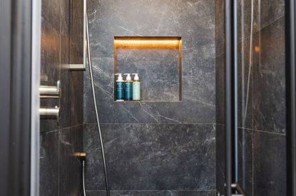 The shower at Basket Makers Cottage, Roundstone, Galway