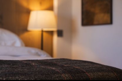 The super king size bedroom at Basket Makers Cottage, Roundstone, Galway