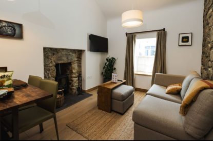 The living room at Basket Makers Cottage, Roundstone, Galway