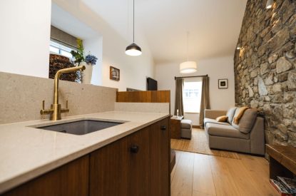 The kitchen at Basket Makers Cottage, Roundstone, Galway