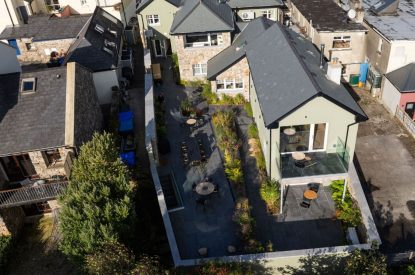 Aerial view of Basket Makers Cottage, Roundstone, Galway