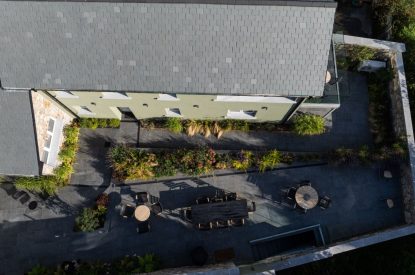 Aerial view of Basket Makers Cottage, Roundstone, Galway