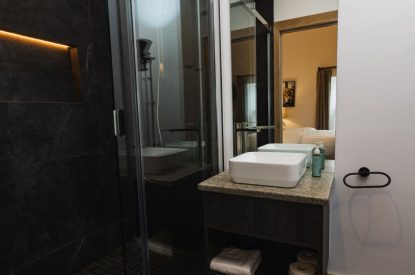 A bathroom at Weaver's Cottage, Roundstone, Galway