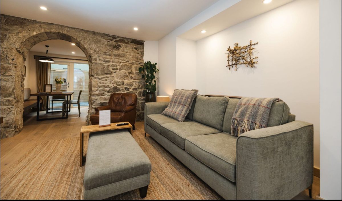 The living room at Weaver's Cottage, Roundstone, Galway