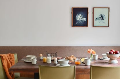 The dining table at Weaver's Cottage, Roundstone, Galway